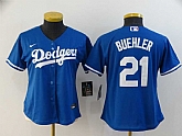 Women Dodgers 21 Walker Buehler Royal 2020 Nike Cool Base Jersey,baseball caps,new era cap wholesale,wholesale hats